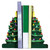Set of 2 Ceramic Christmas Half Tree with LED Lights 8"