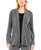 JM Collection Women's Petite Layered-Look Metallic Cardigan Black Size PL