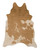 Linon Faux Cow Hide 5' x 6'6" Cowhide Shape Area Rugs With Caramel RUGFCHCRMCM