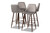 Baxton Studio 4-Piece Bar Stool Set With Grey And Walnut BA-5-Grey/Walnut-BS