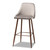 Baxton Studio 4-Piece Bar Stool Set With Grey And Walnut BA-5-Grey/Walnut-BS