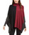 Alfani Women's Petite Turtleneck Colorblock Poncho Sweater Dark Red Size 44