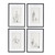 AB Home Contemporary Set Of 4 Architecture Wall Art With Black And White 48048