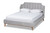Baxton Studio Glam Light Grey King Bed BBT6928-Light Grey Velvet/Walnut-King