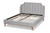 Baxton Studio Glam Light Grey King Bed BBT6928-Light Grey Velvet/Walnut-King