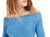 Free People Women's Sugar Rush Off The Shoulder Sweater Blue Size Medium