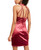 Crystal Doll Junior's Strappy Satin Halter Dress Wine Size 1