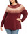 Style & Co Women's Plus Size Fair Isle Sweater Red Size 2X