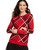 Charter Club Women's Plaid Crewneck Family Sweater Red Size Small