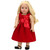 Sophia's - 18" Doll - Velvet Holiday Dress & Velvet Bow Shoe - Red/Black