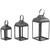 Set of 3 Black Traditional Style Candle Lanterns 12.75"