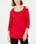 JM Collection Women's Petite Embellished Cold-Shoulder Top Red Size Size PXL