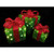 Set of 3 Lighted Green Gift Boxes with Red Bows Outdoor Christmas Decorations 10"