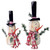 Set of 2 White and Red Jolly Snowmen Christmas Tabletop Figurines 15"