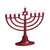 12" Red and White Battery Operated LED Hanukkah Menorah