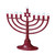 12" Red and White Battery Operated LED Hanukkah Menorah