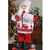 Santa in Knitted Deer Sweater with Sack of Pine Needles Figure - 25" - White and Red