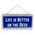 11.25" Blue and Silver Life Is Better On The Deck Hanging Welcome Sign