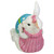 5.75" White and Pink Spring Bunny with Blue Easter Egg Figurine