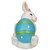 5.75" White and Pink Spring Bunny with Blue Easter Egg Figurine