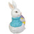 6.25" White and Blue Spring Bunny with Purple Easter Egg Figurine