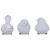 Set of 3 Shiny White Rustic Textured Tabletop Bird Figurines 5.75"