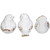 Set of 3 Shiny White Rustic Textured Tabletop Bird Figurines 5.75"