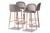 Baxton Studio Modern Grey And Rose gold 4-Piece Bar Stool Set