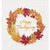 Happy Thanksgiving Wreath Embroidered Waffle Weave Kitchen Towel Decor Decoration