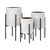 Set of 3 White and Black Cylindrical Shaped Planters with Stand 26.25"