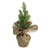 8.5" Glittered Pine Mini Burlap Base Artificial Christmas Tree- Unlit