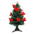 3' Pre-Lit Medium Fiber Optic Red Poinsettias Artificial Christmas Tree - Multicolor Lights