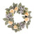 Hydrangea and Rose Artificial Floral Wreath, Yellow 22-Inch