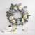 Hydrangea and Rose Artificial Floral Wreath, Yellow 22-Inch