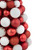 15.75" Red and White 3-Finish Shatterproof Ball Christmas Tree with Tinsel