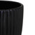 5.5" Black Round Ceramic Striped Textured Flower Pot