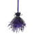 29" Purple and Black Striped Animated Witches Halloween Broom with Bat Accents