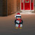 19.5" White and Red Lighted Penguin with Santa Hat Outdoor Christmas Decoration