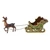 8.5" Green and Gold Sleigh with Reindeer Christmas Table Top Decor