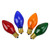 Pack of 4 Blue and Orange Transparent C7 Christmas Replacement Bulbs 6"