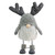 15" Grey Bouncy Gnome with Antlers Tabletop Christmas Decoration