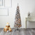 6’ Pre-Lit Pencil Slim Flocked Artificial Christmas Tree, Warm Clear LED Lights