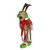 15" Bendable Standing Plush Reindeer With Green Ear Muffs And Red Scarf Christmas Table Top Decor