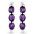 2.05 Carat Genuine Amethyst and White Diamond .925 Sterling Silver Earrings