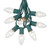 25 Foot C9 Christmas Light Set, Hanging Patio String Lights, Green Wire