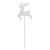 13.5" White Jumping Reindeer Sparkling In Glitter Christmas Pick