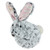 6.5" Gray and Pink Floral Rabbit Easter Tabletop Decor