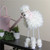 15" White and Pink Bobble Action Faux Fur Sheep with Bandanna Easter Spring Decoration