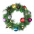 24" Multi-Colored Ornaments and Artificial Pine Christmas Wreath - Unlit