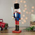 14.25" Blue and Red Glittered Christmas Nutcracker Soldier with Sword